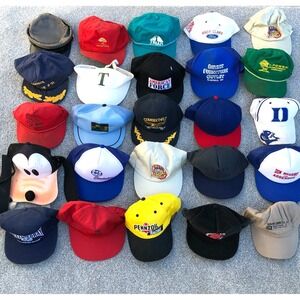 Vintage Hat Cap Lot Trucker Snap Back Strap Reseller Bundle 80s 90s 00s Y2K D5
